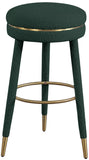 Coral Boucle Fabric / Stainless Steel / Plywood / Foam Contemporary Green Boucle Fabric Bar Stool - 18.5" W x 18.5" D x 30" H