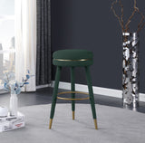 Coral Boucle Fabric / Stainless Steel / Plywood / Foam Contemporary Green Boucle Fabric Bar Stool - 18.5" W x 18.5" D x 30" H