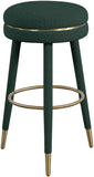 Coral Boucle Fabric / Stainless Steel / Plywood / Foam Contemporary Green Boucle Fabric Bar Stool - 18.5" W x 18.5" D x 30" H