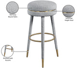 Coral Boucle Fabric / Stainless Steel / Plywood / Foam Contemporary Grey Boucle Fabric Bar Stool - 18.5" W x 18.5" D x 30" H