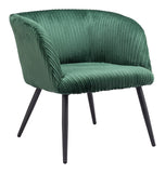 Zuo Modern Papillion 100% Polyester, Plywood, Steel Modern Commercial Grade Accent Chair Green, Black 100% Polyester, Plywood, Steel