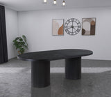 Belinda Solid Wood / MDF Veneer Mid-Century Modern Black Oak Finish Dining Table (3 Boxes) - 90"/106.5"/123" W x 47.5" D x 31" H