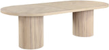 Belinda Solid Wood / MDF Veneer Mid-Century Modern Natural White Oak Finish Dining Table (3 Boxes) - 90"/106.5"/123" W x 47.5" D x 31" H