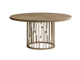 Shadow Play Rendezvous Round Metal Dining Table With Wooden Top
