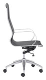 Zuo Modern Glider 100% Polyurethane, Plywood, Steel, Aluminum Alloy Modern Commercial Grade High Back Office Chair Black, Silver 100% Polyurethane, Plywood, Steel, Aluminum Alloy