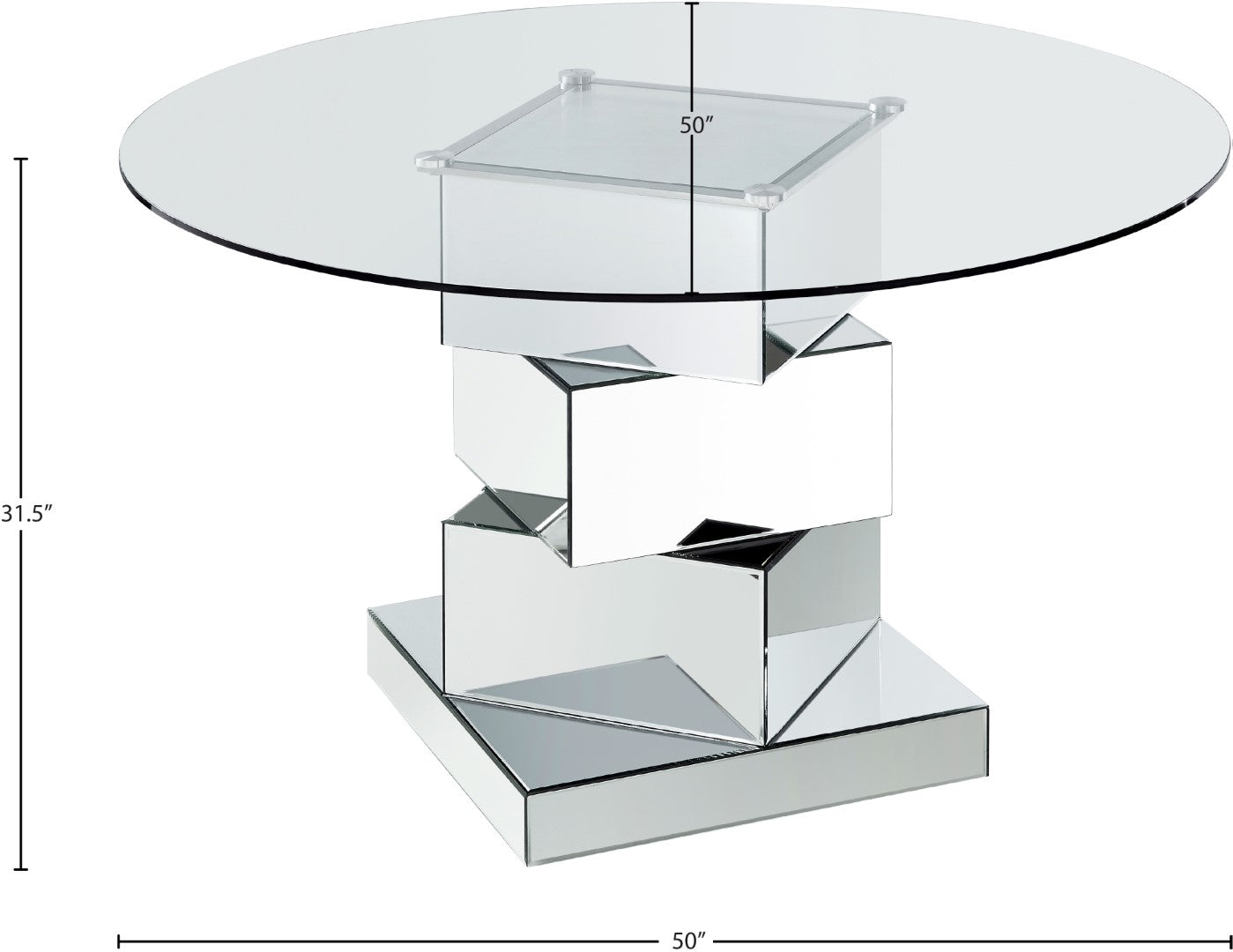 Haven Chrome Dining Table - Thumbnail 3