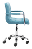 Zuo Modern Kerry 100% Polyester, Plywood, Steel Modern Office Chair Blue, Chrome 100% Polyester, Plywood, Steel