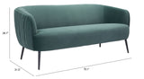 Zuo Modern Karan 100% Polyester, Plywood, Steel Modern Commercial Grade Sofa Green, Black 100% Polyester, Plywood, Steel