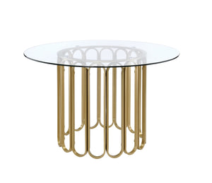 Pacheco Contemporary Dining Table Gold Finish 72690-ACME