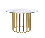 Pacheco Contemporary Dining Table Gold Finish 72690-ACME