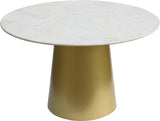 Sorrento Marble / Metal Contemporary  Dining Table - 50" W x 50" D x 30" H
