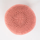 Yuny Handcrafted Modern Fabric Pouf, Coral Noble House