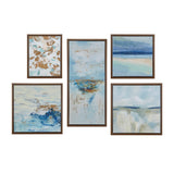 Blue Horizon Modern/Contemporary Gallery Art 5 Piece Set With Bronze Frame