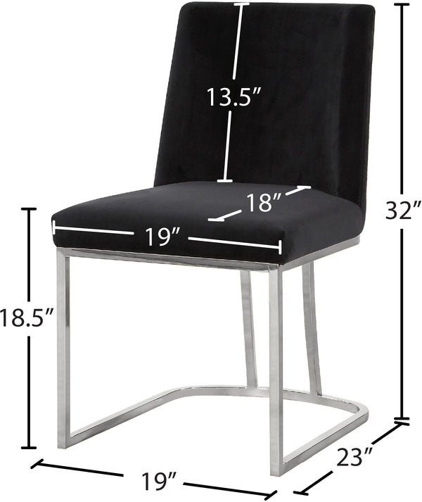 Heidi Velvet / Engineered Wood / Metal / Foam Contemporary Black Velvet Dining Chair - 19" W x 23" D x 32" H