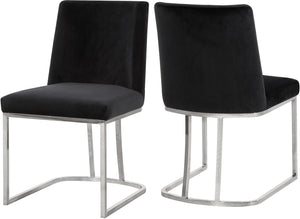 Heidi Velvet / Engineered Wood / Metal / Foam Contemporary Black Velvet Dining Chair - 19" W x 23" D x 32" H
