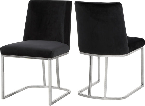 Heidi Velvet / Engineered Wood / Metal / Foam Contemporary Black Velvet Dining Chair - 19" W x 23" D x 32" H
