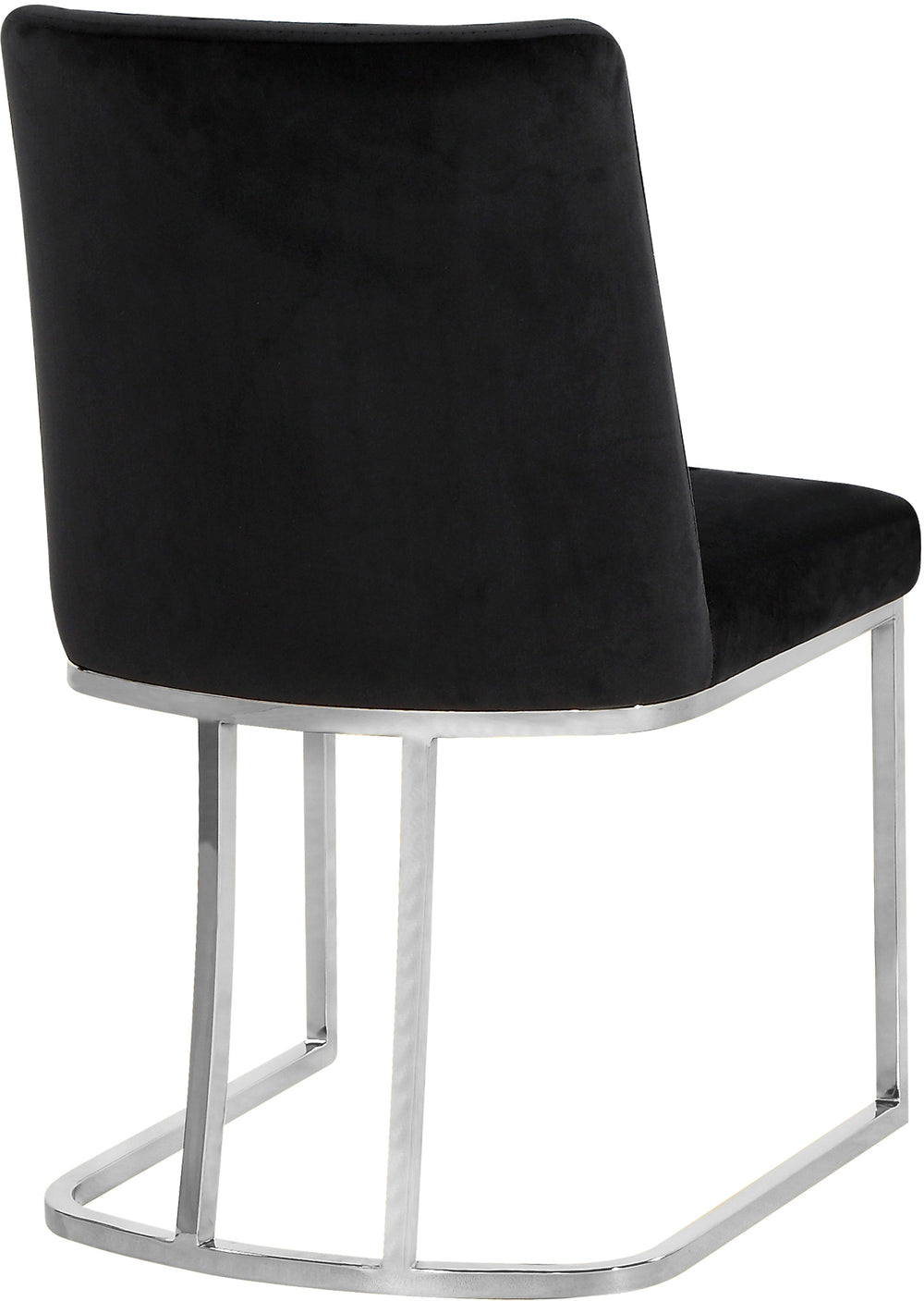 Heidi Velvet / Engineered Wood / Metal / Foam Contemporary Black Velvet Dining Chair - 19" W x 23" D x 32" H