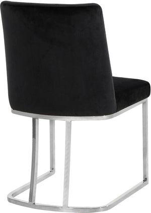 Heidi Velvet / Engineered Wood / Metal / Foam Contemporary Black Velvet Dining Chair - 19" W x 23" D x 32" H