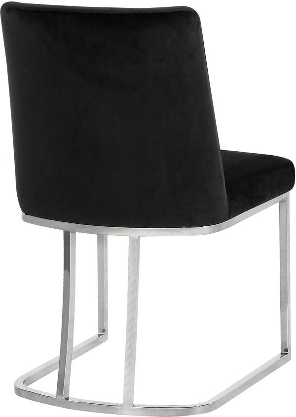 Heidi Velvet / Engineered Wood / Metal / Foam Contemporary Black Velvet Dining Chair - 19" W x 23" D x 32" H