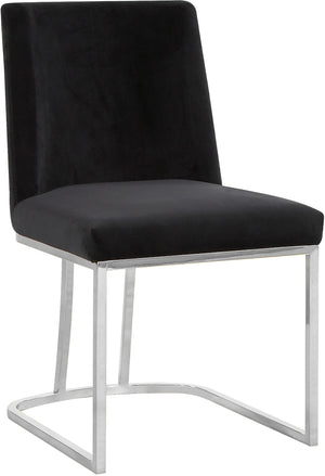 Heidi Velvet / Engineered Wood / Metal / Foam Contemporary Black Velvet Dining Chair - 19" W x 23" D x 32" H