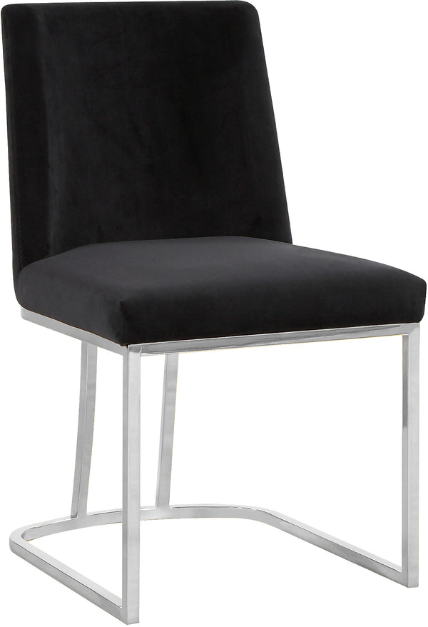 Heidi Velvet / Engineered Wood / Metal / Foam Contemporary Black Velvet Dining Chair - 19" W x 23" D x 32" H