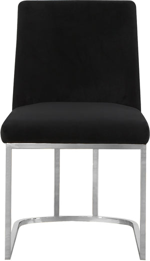 Heidi Velvet / Engineered Wood / Metal / Foam Contemporary Black Velvet Dining Chair - 19" W x 23" D x 32" H
