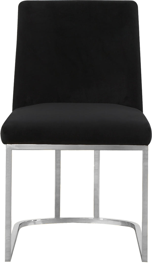 Heidi Velvet / Engineered Wood / Metal / Foam Contemporary Black Velvet Dining Chair - 19" W x 23" D x 32" H