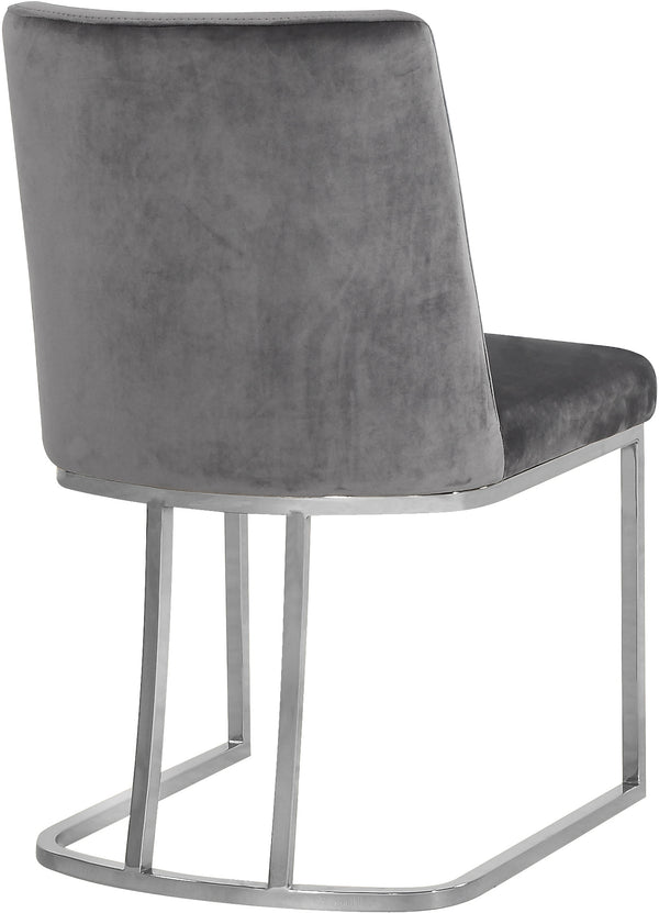 Heidi Velvet / Engineered Wood / Metal / Foam Contemporary Grey Velvet Dining Chair - 19" W x 23" D x 32" H