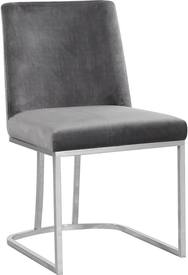 Heidi Velvet / Engineered Wood / Metal / Foam Contemporary Grey Velvet Dining Chair - 19" W x 23" D x 32" H