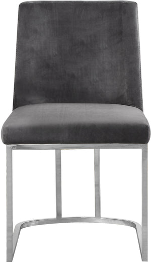 Heidi Velvet / Engineered Wood / Metal / Foam Contemporary Grey Velvet Dining Chair - 19" W x 23" D x 32" H