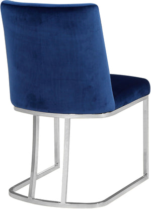 Heidi Velvet / Engineered Wood / Metal / Foam Contemporary Navy Velvet Dining Chair - 19" W x 23" D x 32" H