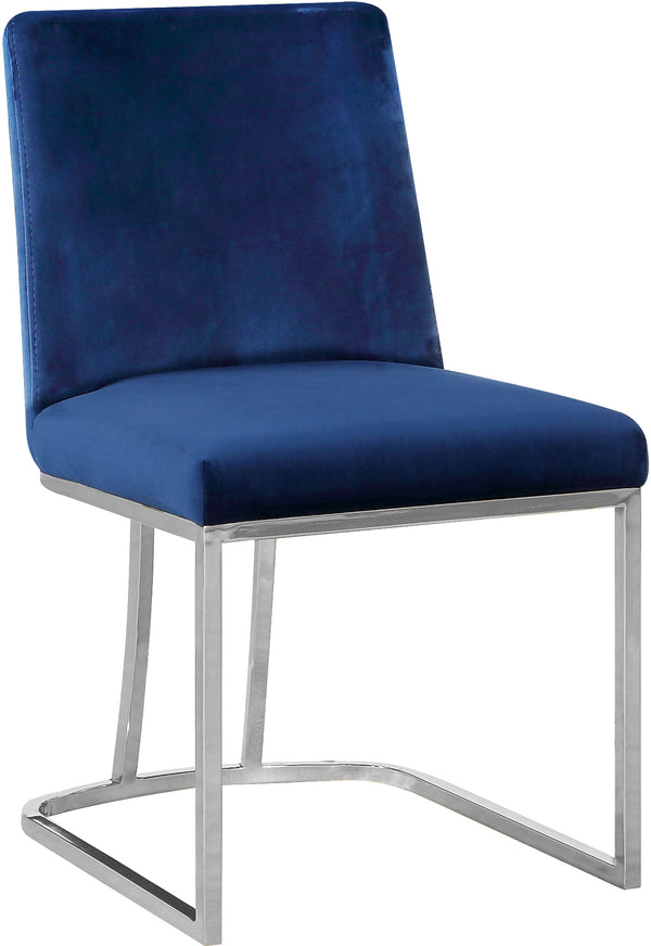 Heidi Velvet / Engineered Wood / Metal / Foam Contemporary Navy Velvet Dining Chair - 19" W x 23" D x 32" H