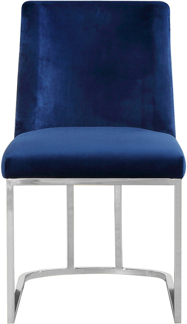 Heidi Velvet / Engineered Wood / Metal / Foam Contemporary Navy Velvet Dining Chair - 19" W x 23" D x 32" H