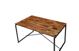 Jurgen Industrial/Contemporary Dining Table WOOD TOP] Solid Wood • METAL FRAME] Black 72910-ACME