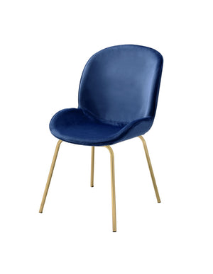 Chuchip Glam/Contemporary Side Chair (Set-2) Blue Velvet (cc#) • METAL LEG) Gold (cc#) 72947-ACME