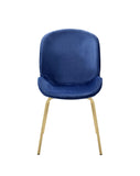 Chuchip Glam/Contemporary Side Chair (Set-2) Blue Velvet (cc#) • METAL LEG) Gold (cc#) 72947-ACME