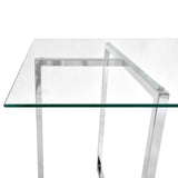 Legend 29x48-Inch Rectangular Table with Clear Tempered Glass Top and Chromed Steel Base