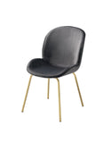 Chuchip Glam/Contemporary Side Chair (Set-2) Gray Velvet (cc#) • METAL LEG) Gold (cc#) 72948-ACME