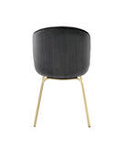 Chuchip Glam/Contemporary Side Chair (Set-2) Gray Velvet (cc#) • METAL LEG) Gold (cc#) 72948-ACME