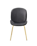 Chuchip Glam/Contemporary Side Chair (Set-2) Gray Velvet (cc#) • METAL LEG) Gold (cc#) 72948-ACME