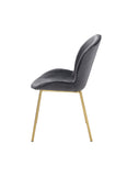 Chuchip Glam/Contemporary Side Chair (Set-2) Gray Velvet (cc#) • METAL LEG) Gold (cc#) 72948-ACME