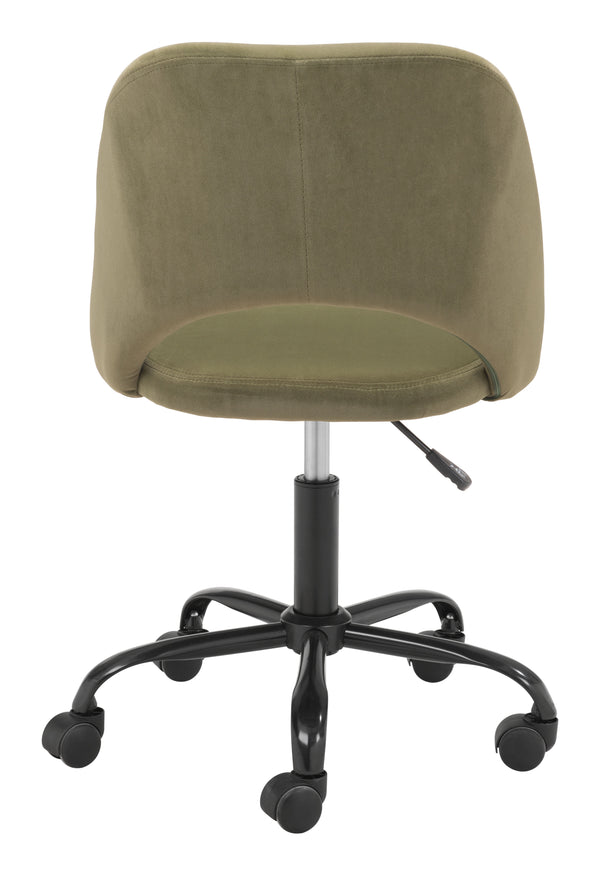 Zuo Modern Treibh 100% Polyester, Plywood, Steel Modern Commercial Grade Office Chair Olive Green, Black 100% Polyester, Plywood, Steel