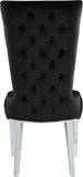 Serafina Velvet / Engineered Wood / Metal / Foam Contemporary Black Velvet Dining Chair - 20.5" W x 26" D x 45" H