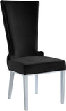 Serafina Velvet / Engineered Wood / Metal / Foam Contemporary Black Velvet Dining Chair - 20.5" W x 26" D x 45" H