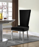 Serafina Velvet / Engineered Wood / Metal / Foam Contemporary Black Velvet Dining Chair - 20.5" W x 26" D x 45" H