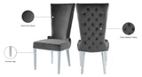 Serafina Velvet / Engineered Wood / Metal / Foam Contemporary Grey Velvet Dining Chair - 20.5" W x 26" D x 45" H