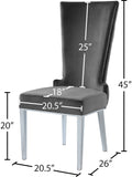 Serafina Velvet / Engineered Wood / Metal / Foam Contemporary Grey Velvet Dining Chair - 20.5" W x 26" D x 45" H