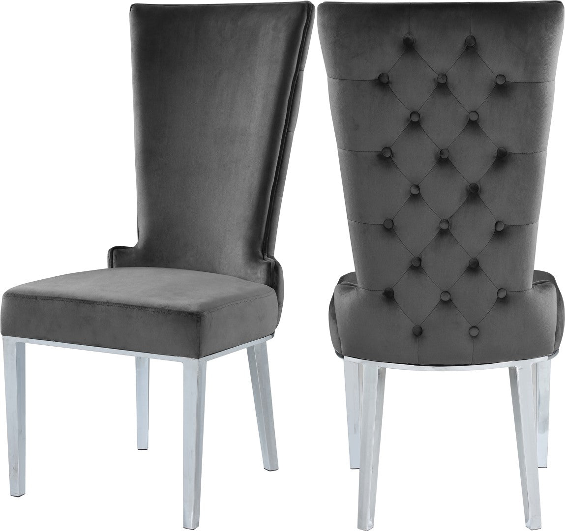 Meridian Furniture Serafina Velvet Dining Chair, Set of 2 - Thumbnail 3