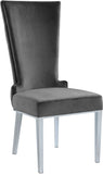 Serafina Velvet / Engineered Wood / Metal / Foam Contemporary Grey Velvet Dining Chair - 20.5" W x 26" D x 45" H