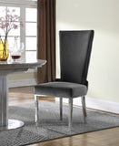 Serafina Velvet / Engineered Wood / Metal / Foam Contemporary Grey Velvet Dining Chair - 20.5" W x 26" D x 45" H